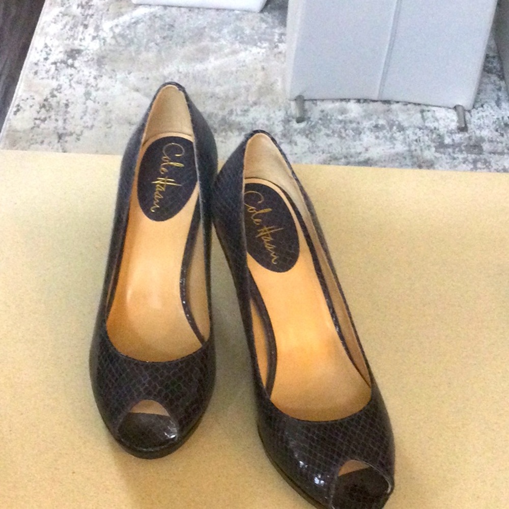 Cole Haan peep toe heel worn twice